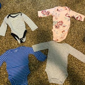 Newborn girl long sleeve onesie bundle
